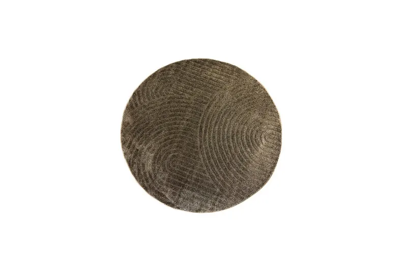 Maskinvevd teppe Genova Zen Rund, 120x120 cm, Mokka