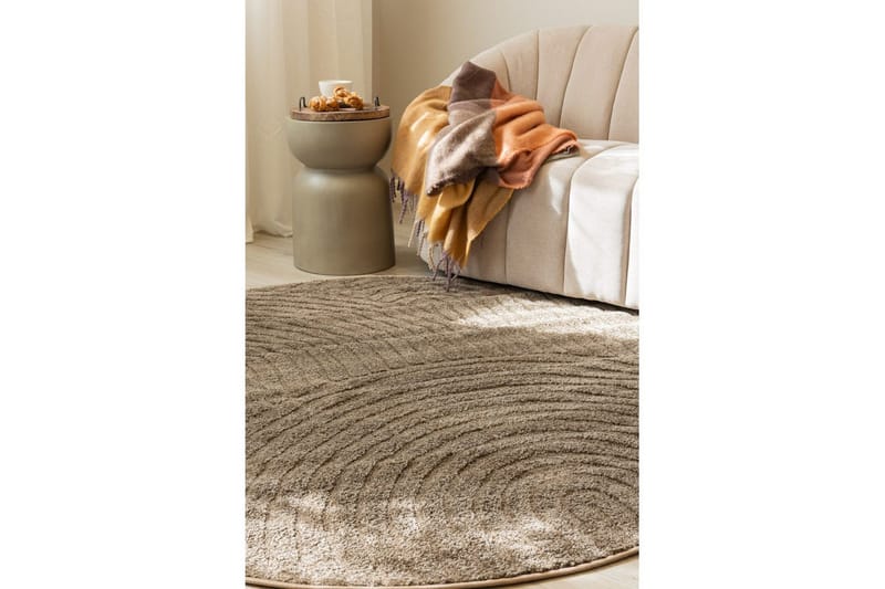 Maskinvevd teppe Genova Zen Rund - 160x160 cm, Mokka - Tekstiler - Tepper & Matter - Moderne tepper - Wiltontepper