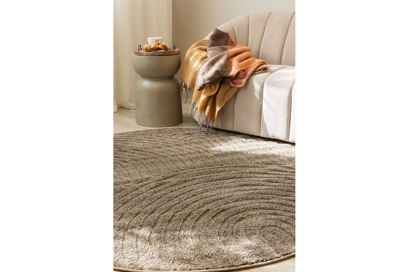 Maskinvevd teppe Genova Zen Rund - 240x240 cm, Mokka - Tekstiler - Tepper & Matter - Moderne tepper - Wiltontepper