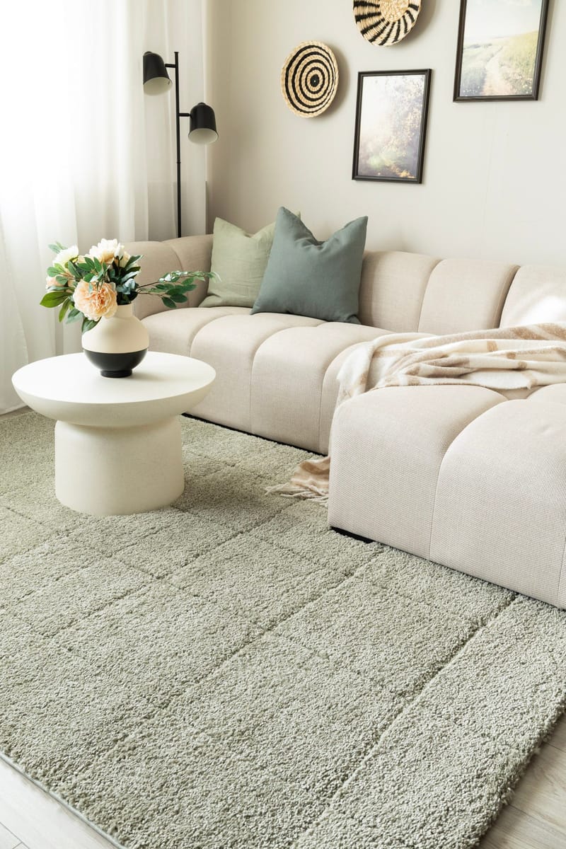 Maskinvevd teppe KM Home Montana Square 160x230 Grønn - Grønn - Tekstiler - Tepper & Matter - Moderne tepper - Wiltontepper