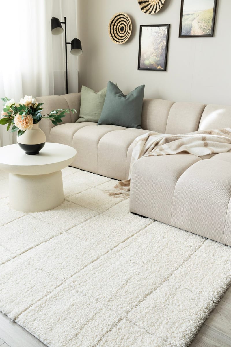 Maskinvevd teppe KM Home Montana Square 240x340 Creme - Krem - Tekstiler - Tepper & Matter - Moderne tepper - Wiltontepper