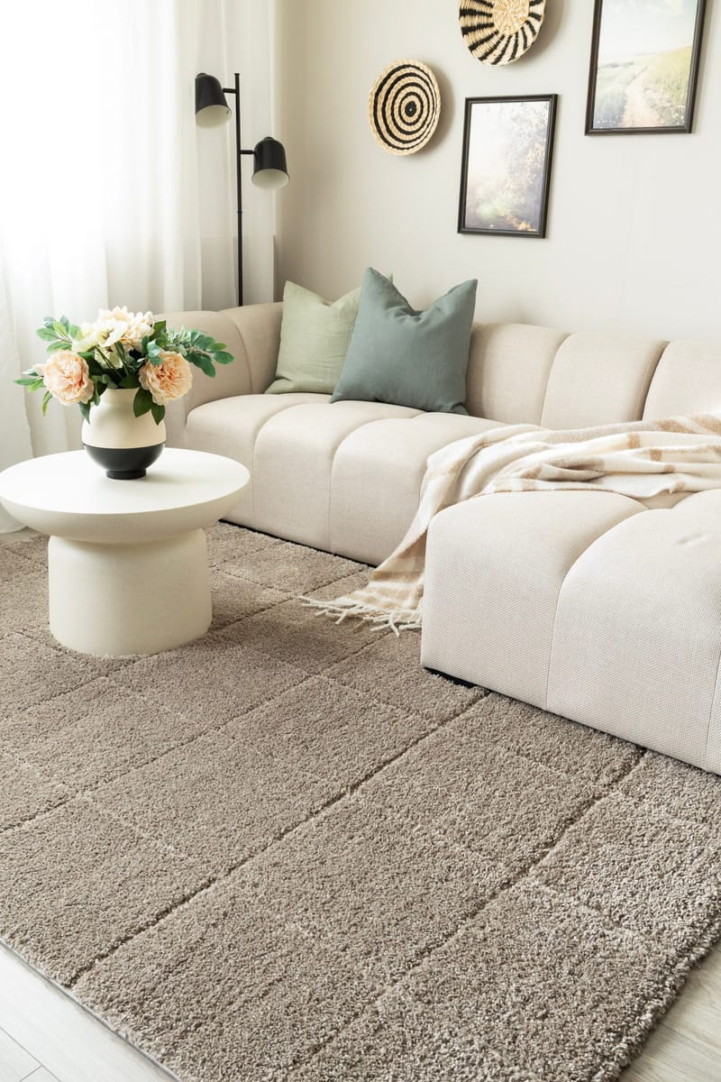 Maskinvevd teppe KM Home Montana Square 280x380 Greige - Greige - Tekstiler - Tepper & Matter - Moderne tepper - Wiltontepper