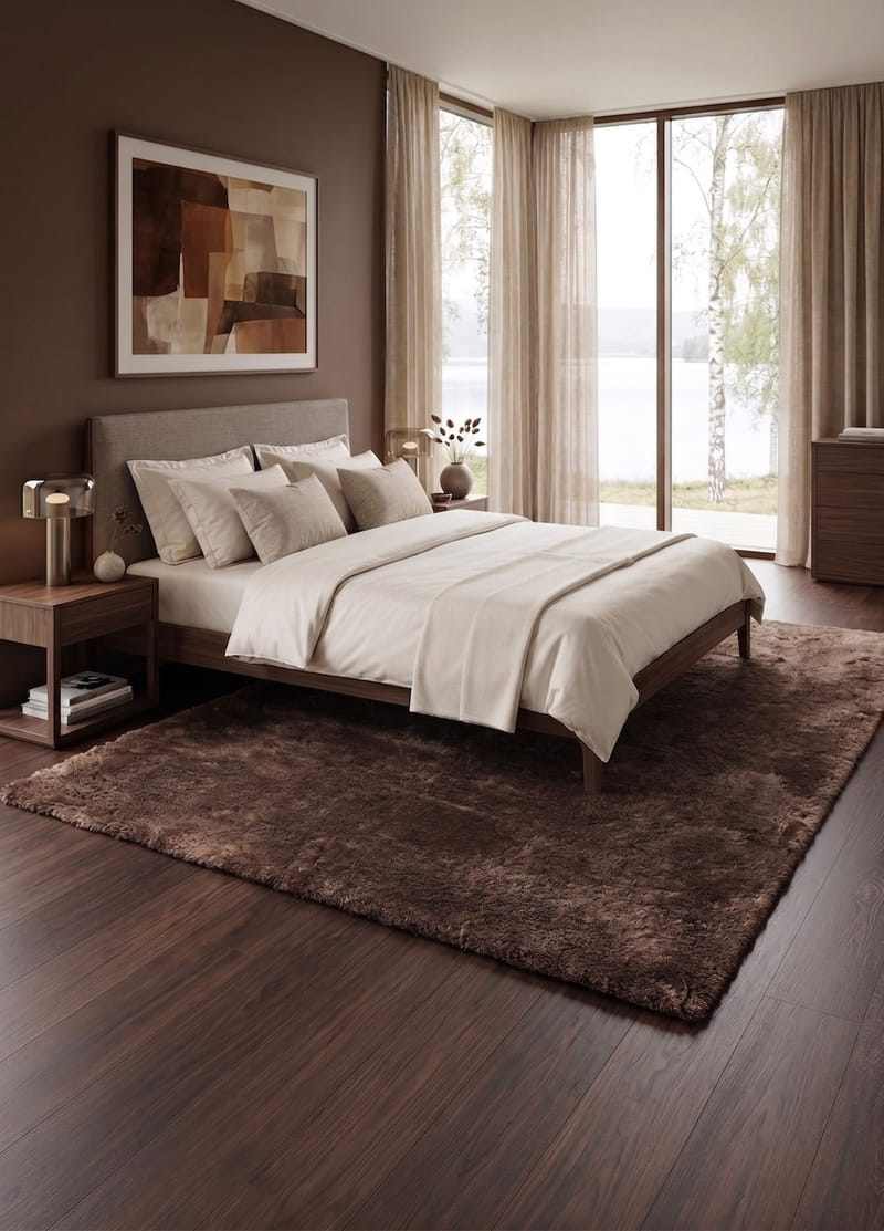 Maskinvevd teppe KM Home Novelle 200x290 Sjokolade - Sjokolade - Tekstiler - Tepper & Matter - Moderne tepper - Ryeteppe