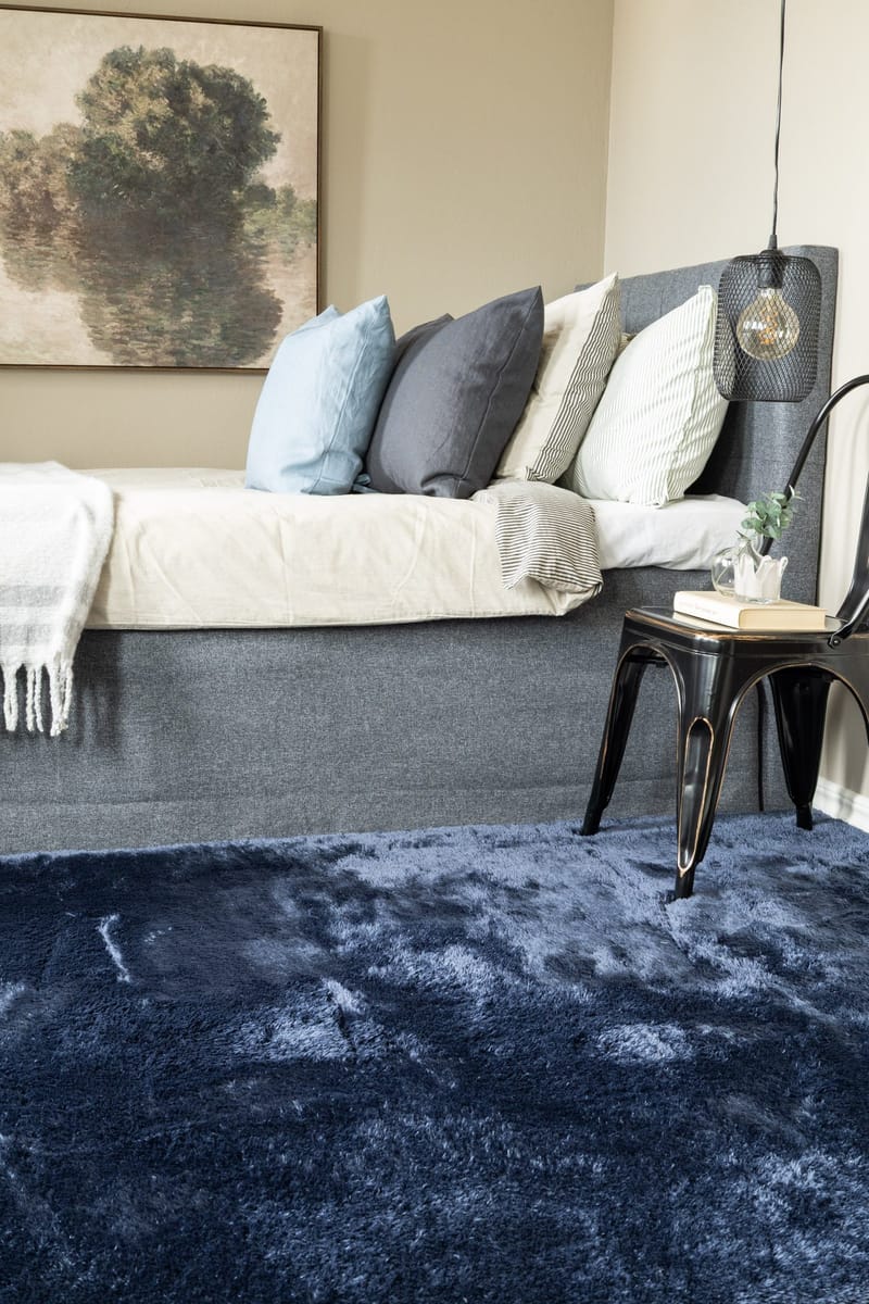 Maskinvevd teppe KM Home Novelle KVADRAT 200x200 Blå - Blå - Tekstiler - Tepper & Matter - Moderne tepper - Ryeteppe