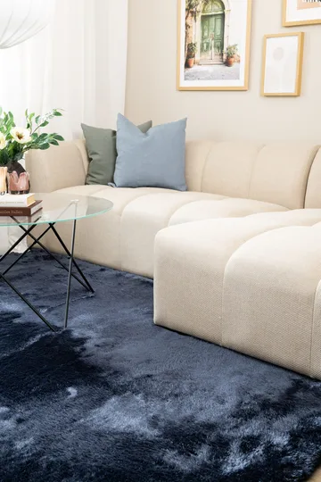 Maskinvevd teppe KM Home Novelle KVADRAT 200x200 Blå - Blå - Tekstiler - Tepper & Matter - Moderne tepper - Ryeteppe