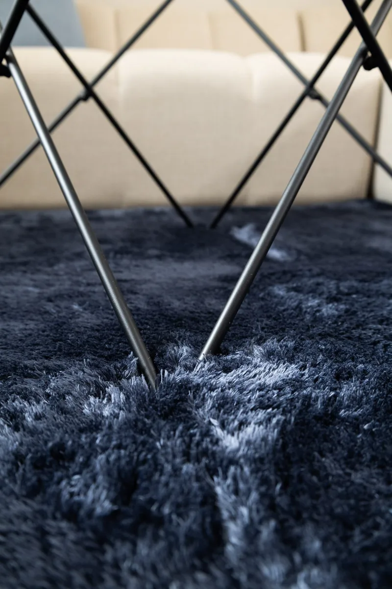 Maskinvevd teppe KM Home Novelle KVADRAT 200x200 Blå - Blå - Tekstiler - Tepper & Matter - Moderne tepper - Ryeteppe