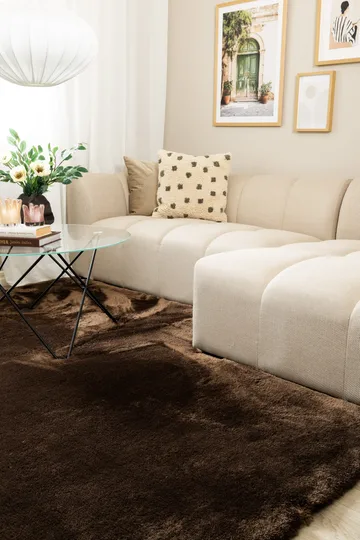 Maskinvevd teppe KM Home Novelle KVADRAT 200x200 Sjokolade - Sjokolade - Tekstiler - Tepper & Matter - Moderne tepper - Ryeteppe