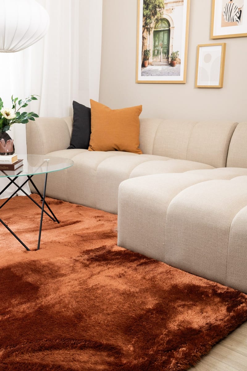 Maskinvevd teppe KM Home Novelle KVADRAT 240x240 Kobber - Kobber - Tekstiler - Tepper & Matter - Moderne tepper - Ryeteppe