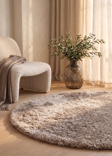 Maskinvevd teppe KM Home Novelle RUNDT 160x160 Lin - Lin - Tekstiler - Tepper & Matter - Moderne tepper - Ryeteppe