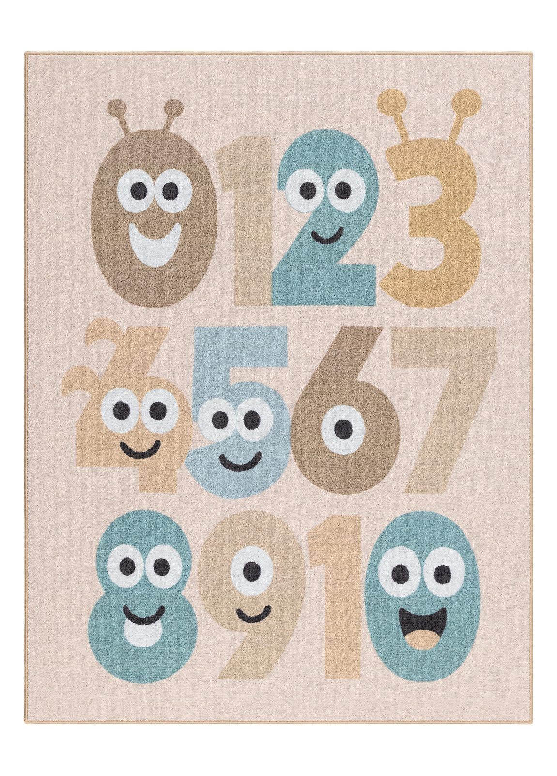 Maskinvevd teppe KM Home Play Numbers 120x160 Lin - Lin