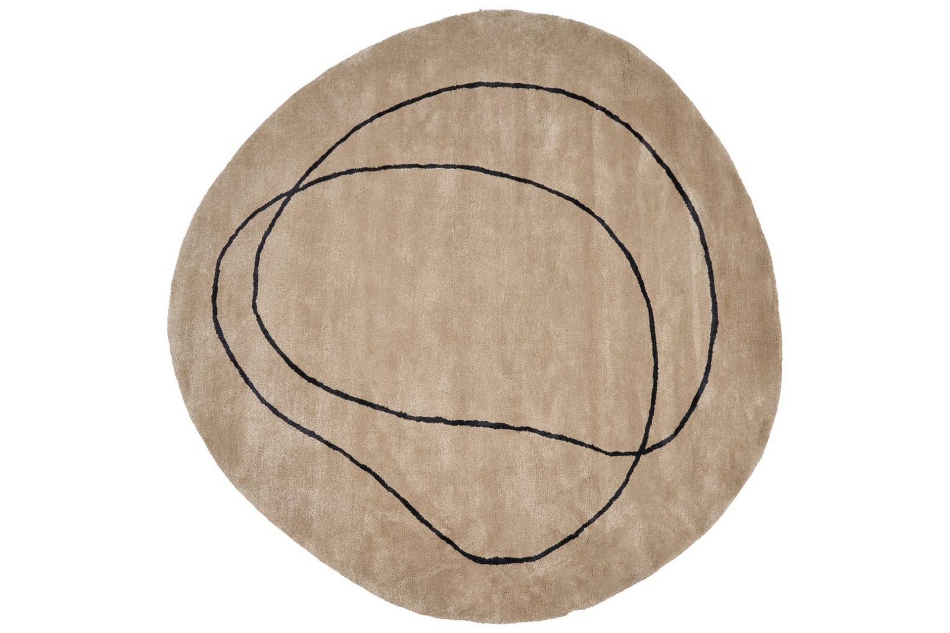 Teppe Beige Viskose ⌀ 200 cm Økologisk rund form Akcentteppe