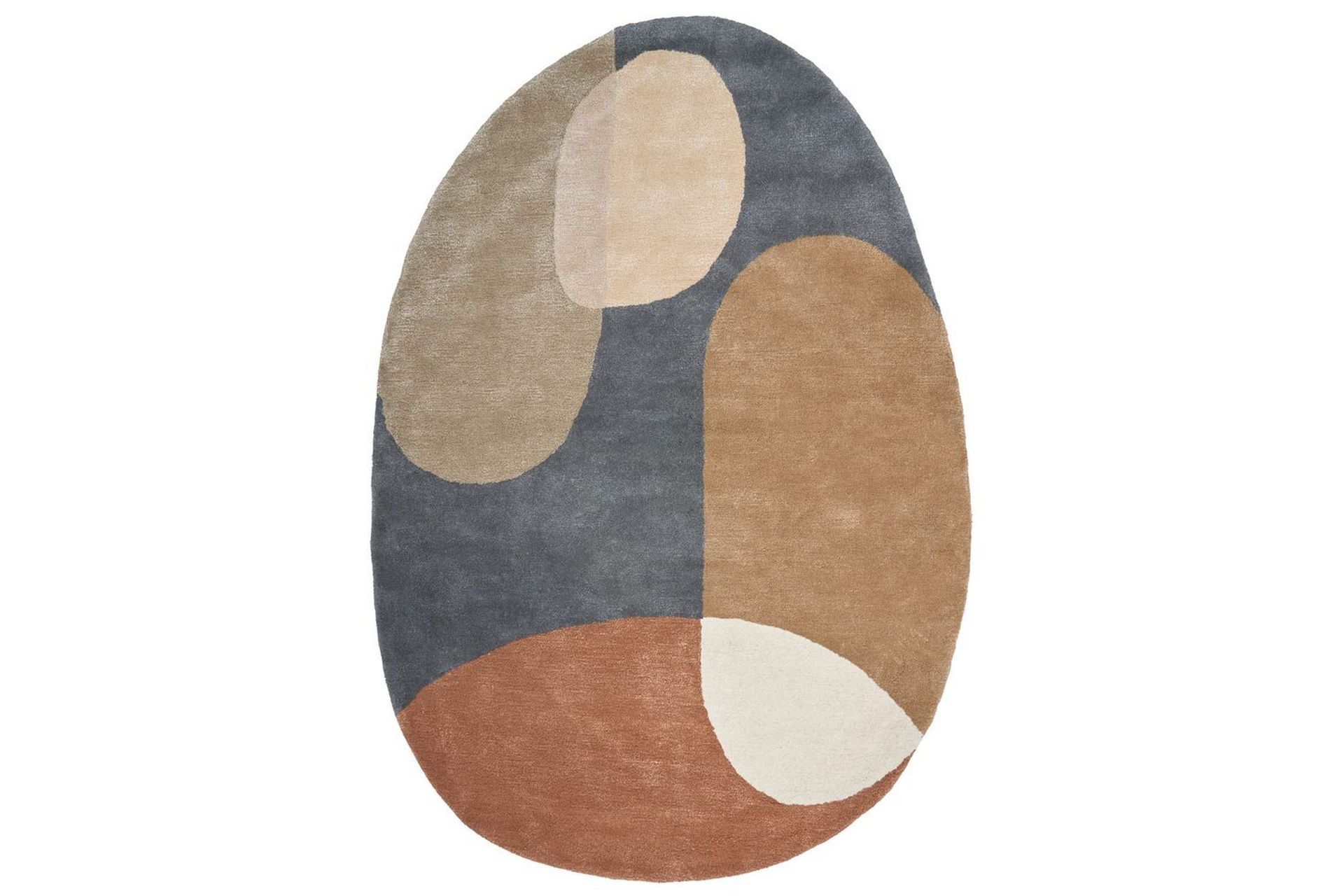 Flerfarget teppe i viskose og ull Oval form 160 x 230 cm Modern Glam Stil