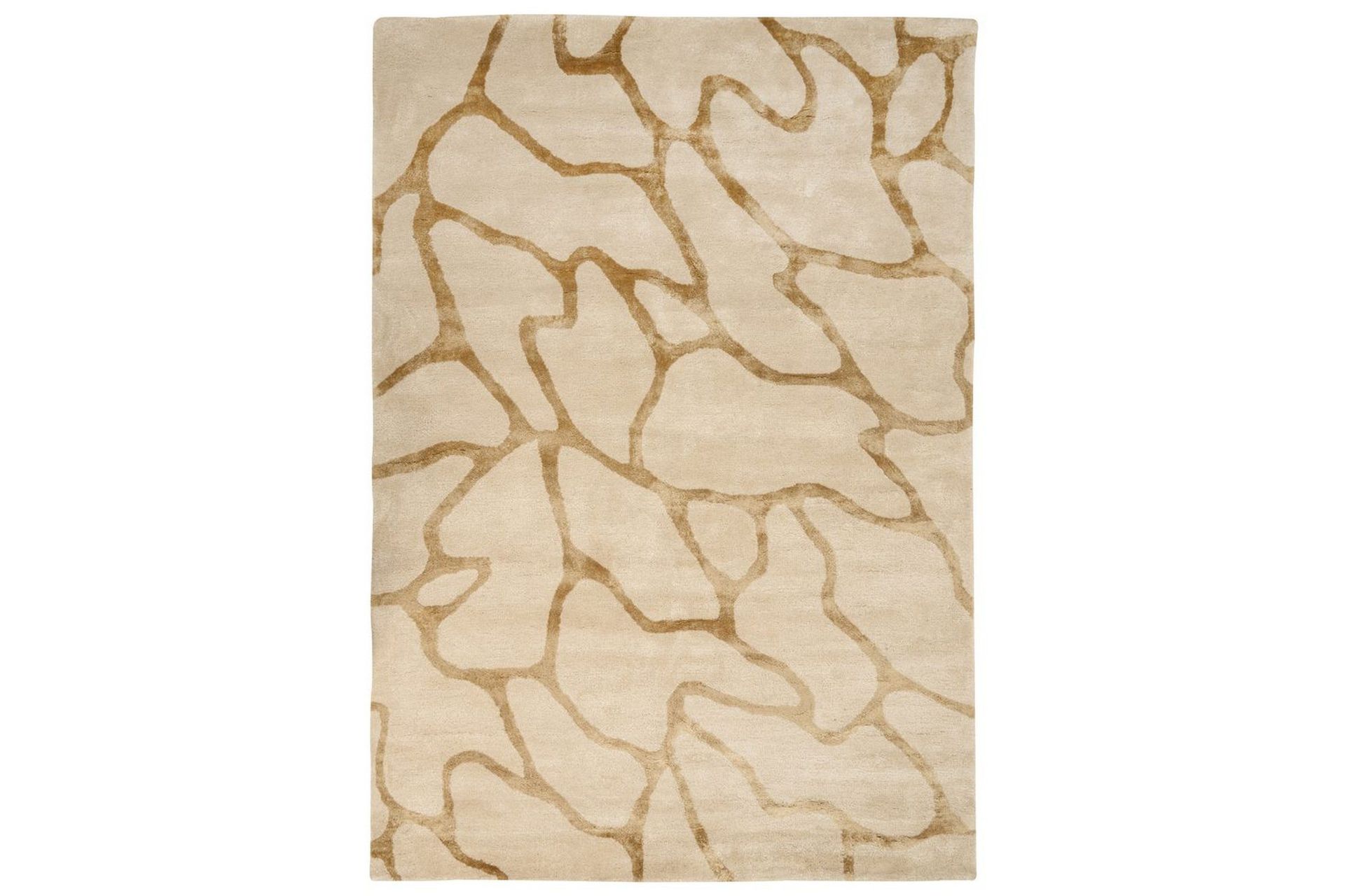 Teppe i beige viskose og ull med geometrisk mønster 160 x 230 cm Moderne Glam-stil
