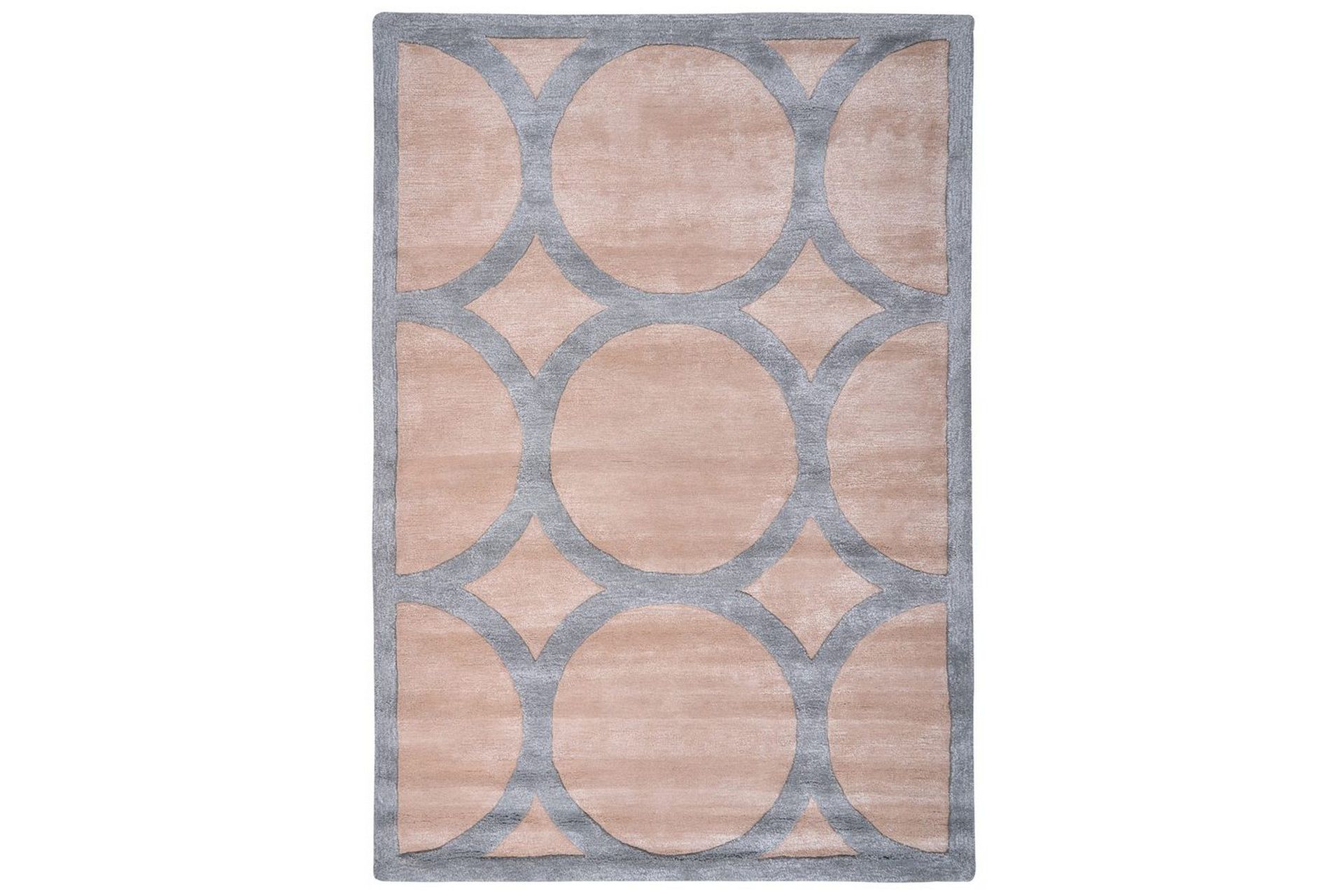 Teppe Beige og grått i viskose og ull Rektangulær form 160 x 230 cm Moderne Glam Stil