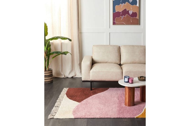 Matte Xinali - Rosa, gul, rød, beige - Tekstiler - Tepper & Matter - Moderne tepper - Bomullstepper