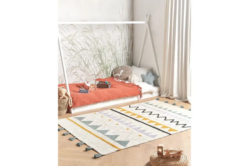 Matte Zaysan - Beige, grønn, lilla, gul, svart - Tekstiler - Tepper & Matter - Moderne tepper - Bomullstepper