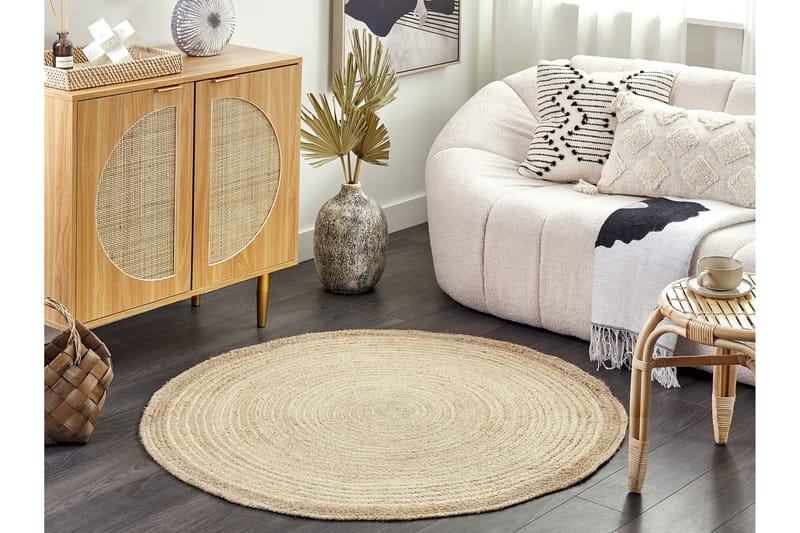 Menemen Juteteppe 120 cm Rund - Beige - Tekstiler - Tepper & Matter - Moderne tepper - Sisaltepper