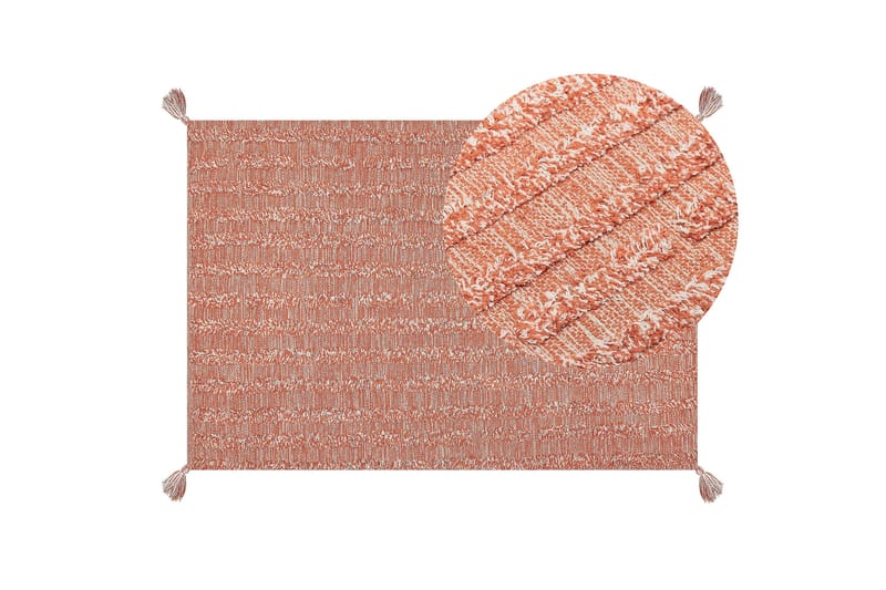 Mugla Ryeteppe 140x200 cm - Oransje - Tekstiler - Tepper & Matter - Moderne tepper - Ryeteppe