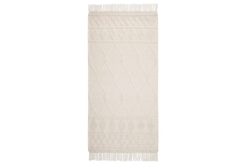 Nepal Ullteppe 75x200 cm - Hvit - Tekstiler - Tepper & Matter - Moderne tepper - Ullteppe