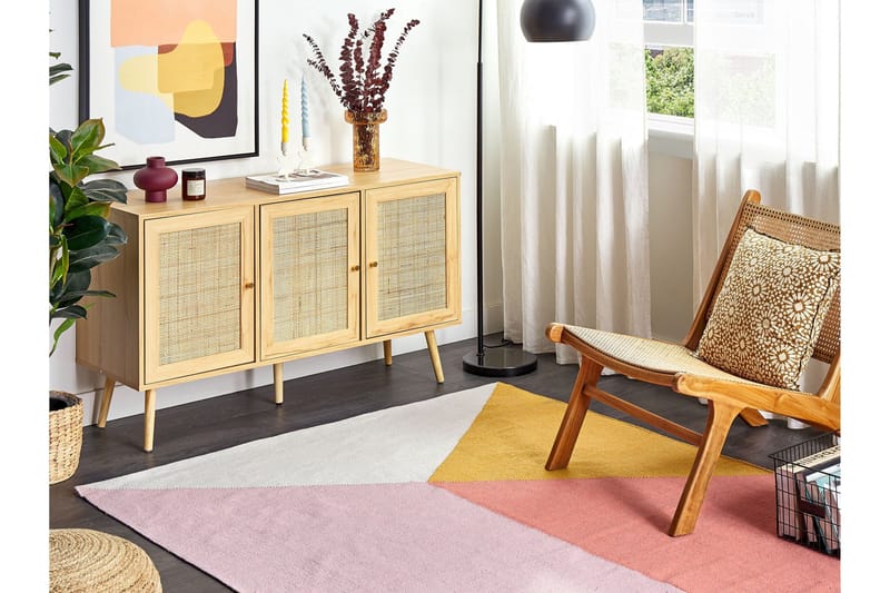 Nizip Ryeteppe 140x200 cm - Rosa - Tekstiler - Tepper & Matter - Moderne tepper - Bomullstepper