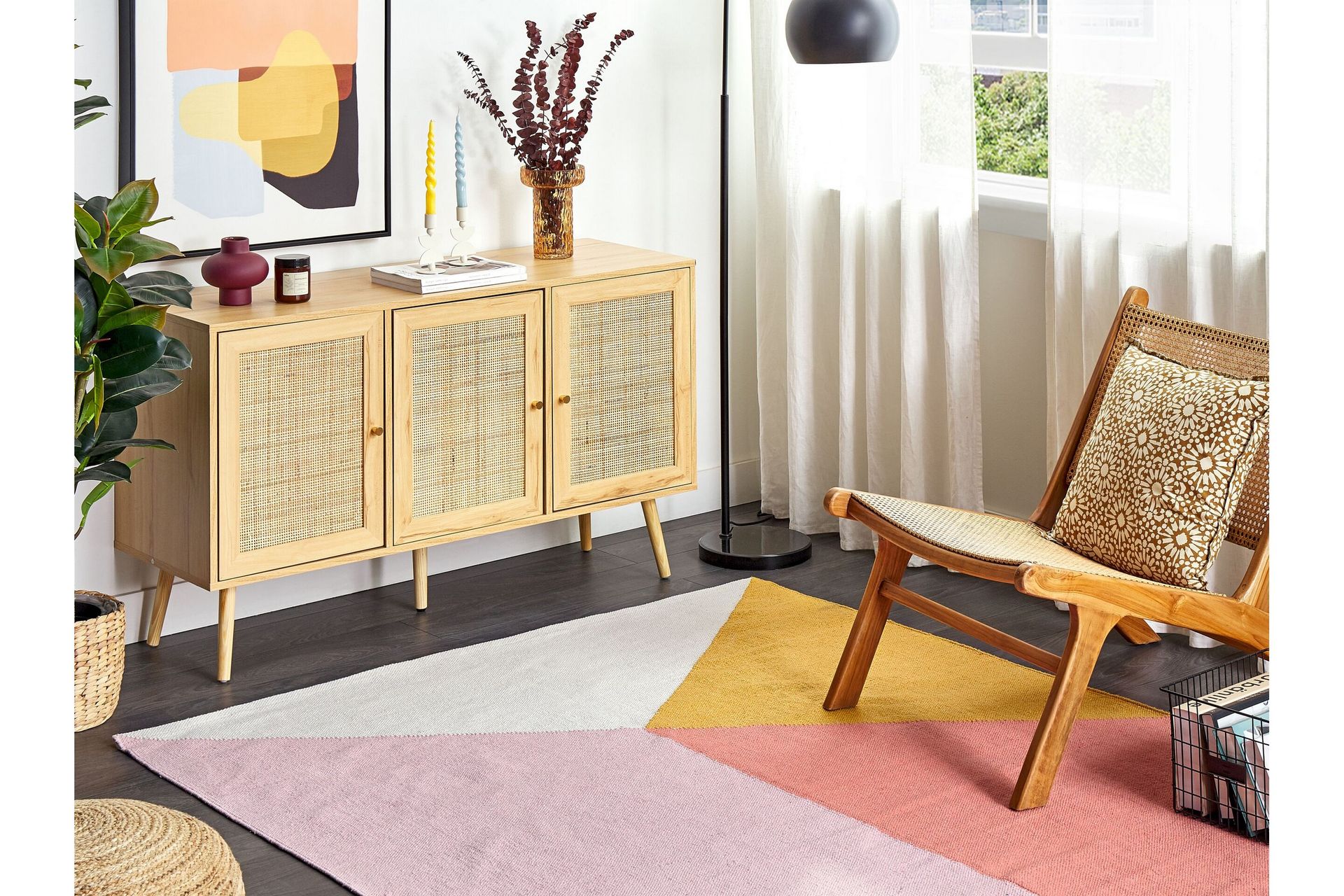Nizip Ryeteppe 160x230 cm - Rosa - Tekstiler - Tepper & Matter - Moderne tepper - Ryeteppe