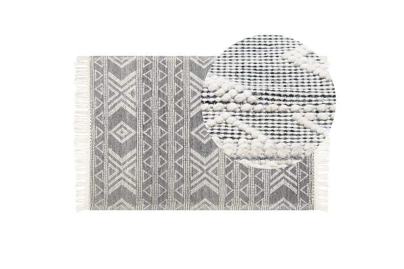 Pazar Ullteppe 160x230 cm - Svart/hvit - Tekstiler - Tepper & Matter - Moderne tepper - Ullteppe