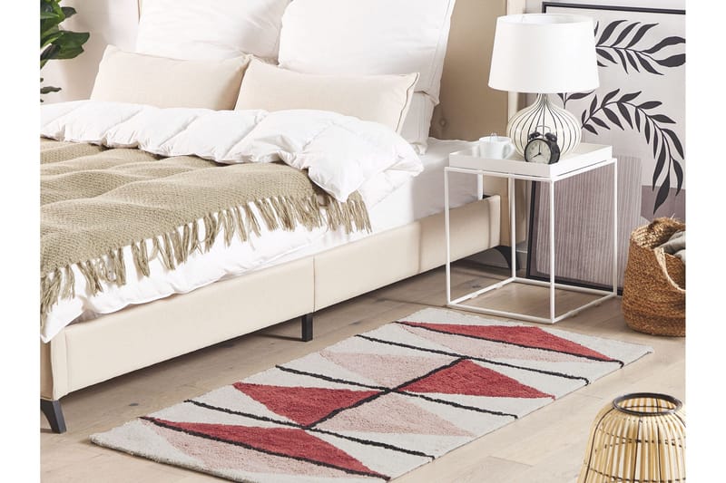 Purnia Ryeteppe 80x150 cm - Rød - Tekstiler - Tepper & Matter - Moderne tepper - Ryeteppe