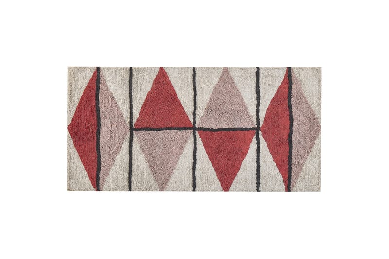 Purnia Ryeteppe 80x150 cm - Rød - Tekstiler - Tepper & Matter - Moderne tepper - Ryeteppe
