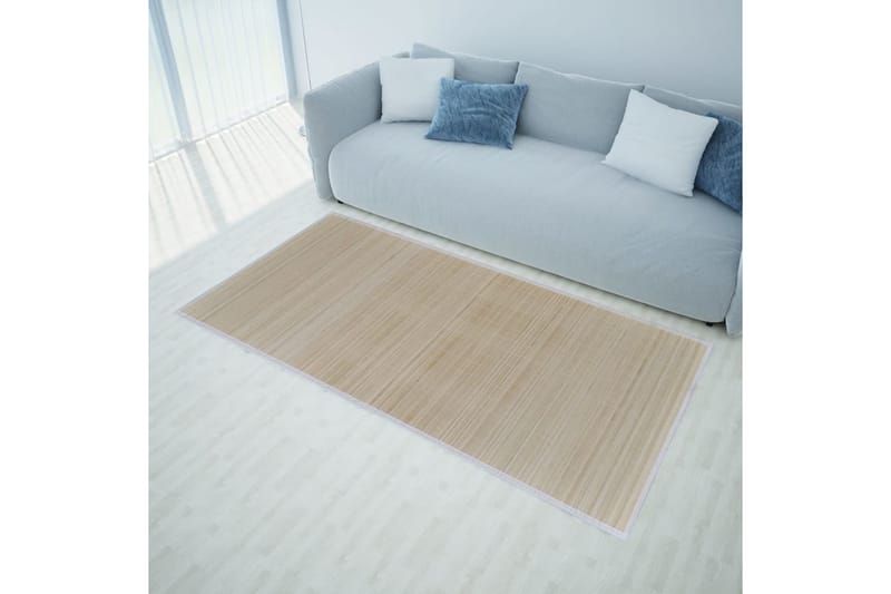 Rektangulrt gulvteppe 150 x 200 cm naturlig bambus - Beige - Sisaltepper - Jutematter & hampematter