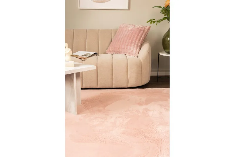 Relax Stor Rektangulær Ryamatte & Lugmatte 200x290 cm - Rosa - Tekstiler - Tepper & Matter - Moderne tepper - Ryeteppe