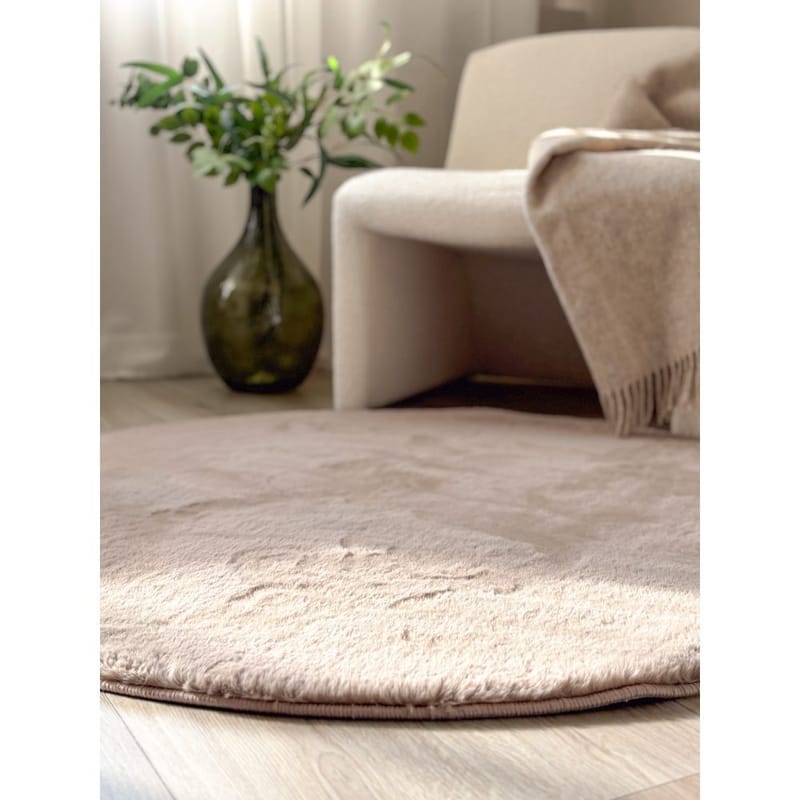 Ryematte Heaven Rund - 160x160 cm, Taupe - Tekstiler - Tepper & Matter - Moderne tepper - Ryeteppe