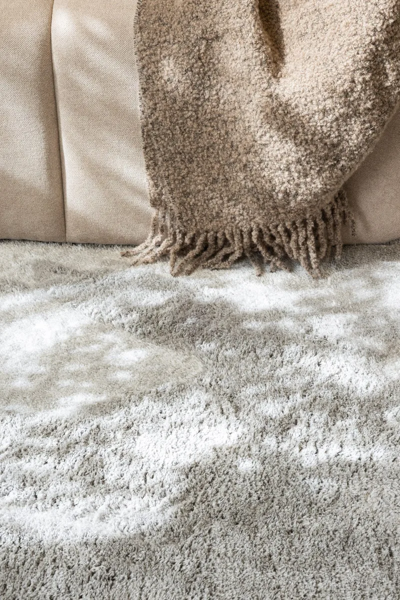 Cozy Ryeteppe Rundt 120 cm - Sølv - Tekstiler - Tepper & Matter - Moderne tepper - Ryeteppe