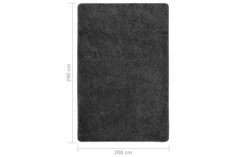 Flossteppe mørkegrå 200x290 cm sklisikkert - Grå - Ryeteppe