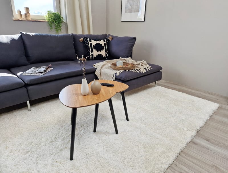 Lounge Ryeteppe 160x230 cm Rektangulær - Hvit - Tekstiler - Tepper & Matter - Moderne tepper - Ryeteppe