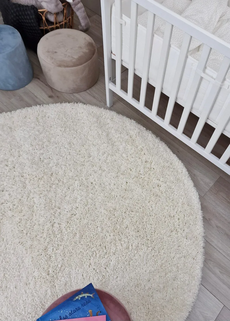 Lounge Ryeteppe 240 cm Rund - Hvit - Tekstiler - Tepper & Matter - Moderne tepper - Ryeteppe