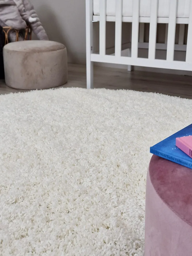 Lounge Ryeteppe 240 cm Rund - Hvit - Tekstiler - Tepper & Matter - Moderne tepper - Ryeteppe