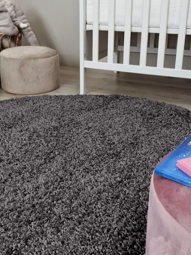 Lounge Ryeteppe Rund 200 cm - Grafitt - Tekstiler - Tepper & Matter - Moderne tepper - Ryeteppe