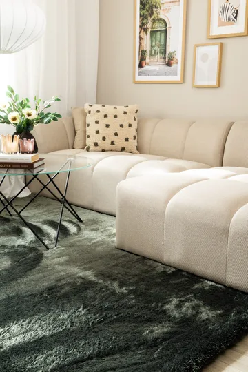 Maskinvevd teppe KM Home Novelle 160x230 Fløyelsgrønn - Fløyelsgrønn - Tekstiler - Tepper & Matter - Moderne tepper - Ryeteppe