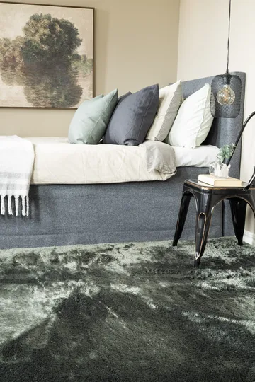 Maskinvevd teppe KM Home Novelle 160x230 Fløyelsgrønn - Fløyelsgrønn - Tekstiler - Tepper & Matter - Moderne tepper - Ryeteppe