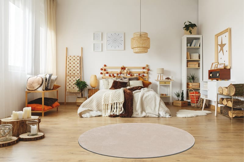 Sheraton Ryematte Rund 120 cm - Creme - Tekstiler - Tepper & Matter - Moderne tepper - Ryeteppe