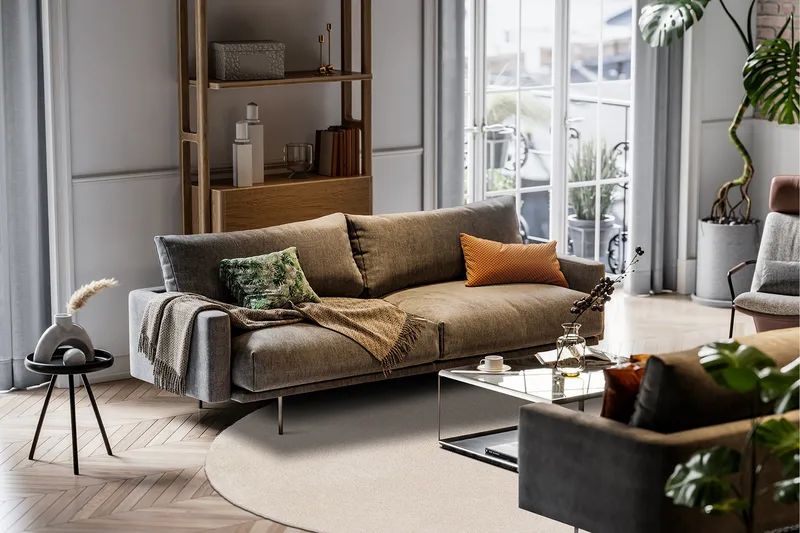 Sheraton Ryematte Rund 120 cm - Creme - Tekstiler - Tepper & Matter - Moderne tepper - Ryeteppe