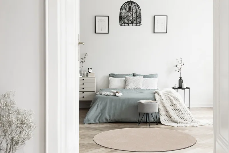 Sheraton Ryematte Rund 120 cm - Creme - Tekstiler - Tepper & Matter - Moderne tepper - Ryeteppe