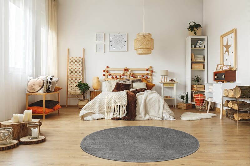 Sheraton Ryematte Rund 120 cm - Grå - Tekstiler - Tepper & Matter - Moderne tepper - Ryeteppe