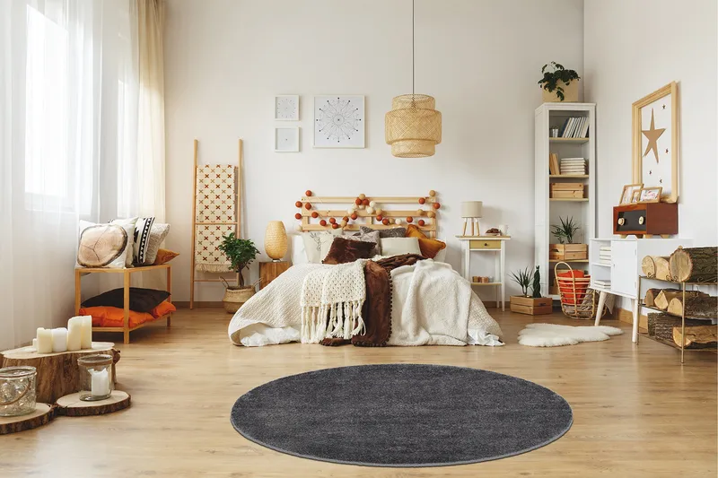 Sheraton Ryematte Rund 120 cm - Grafitt - Tekstiler - Tepper & Matter - Moderne tepper - Ryeteppe