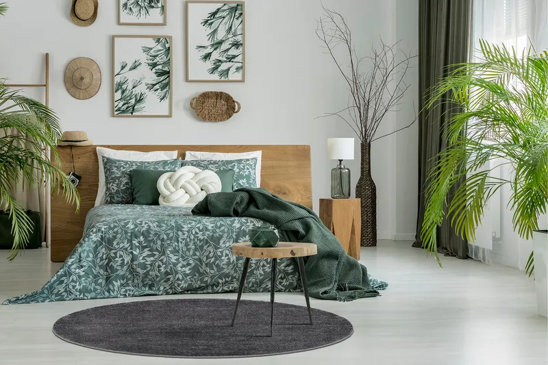 Sheraton Ryematte Rund 120 cm - Grafitt - Tekstiler - Tepper & Matter - Moderne tepper - Ryeteppe