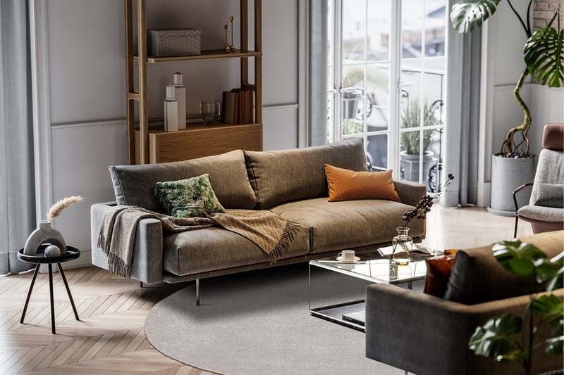 Sheraton Ryematte Rund 120 cm - Sølv - Tekstiler - Tepper & Matter - Moderne tepper - Ryeteppe