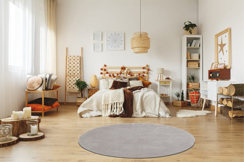 Sheraton Ryematte Rund 80 cm - Sølv - Tekstiler - Tepper & Matter - Moderne tepper - Ryeteppe