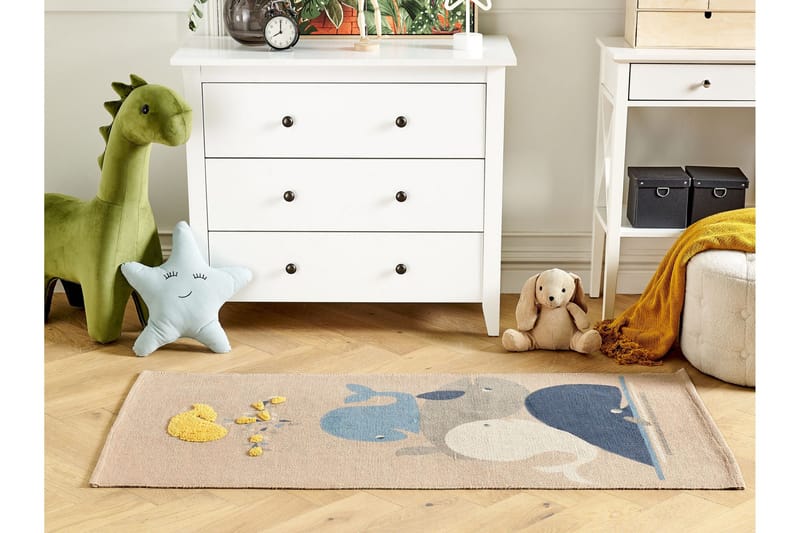 Seai Bomullsteppe 80x150 cm - Beige - Tekstiler - Tepper & Matter - Moderne tepper - Bomullstepper