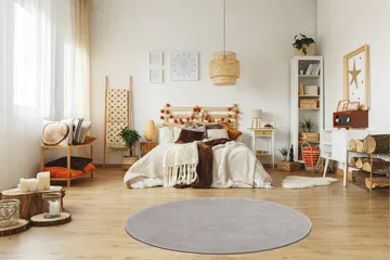 Sheraton Ryematte Rund 80 cm - Sølv - Tekstiler - Tepper & Matter - Moderne tepper - Ryeteppe