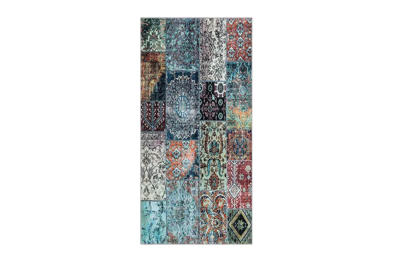 Flerfarget Shiraz Wiltonteppe 80x300 cm Oval